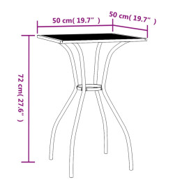 Table de jardin anthracite 50x50x72 cm treillis d'acier