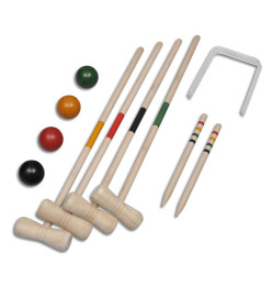 Ensemble de croquet en bois pour 4 joueurs