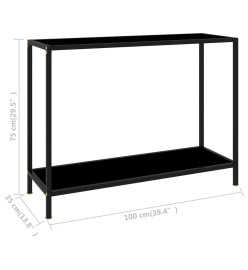 Table console Noir 100x35x75 cm Verre trempé