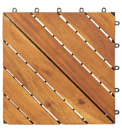 Carreaux de terrasse 10 pcs 30x30 cm Bois d'acacia solide