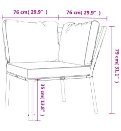 Chaise de jardin avec coussins gris 76x76x79 cm acier