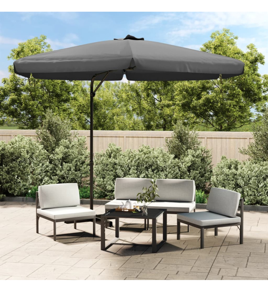 Parasol d'extérieur avec mât en acier 300x250 cm Anthracite