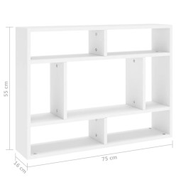 Étagère murale Blanc 75x16x55 cm Aggloméré