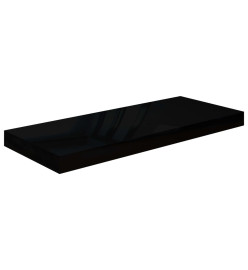 Étagère murale flottante Noir brillant 60x23,5x3,8 cm MDF