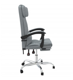 Fauteuil de massage inclinable de bureau Gris clair Tissu