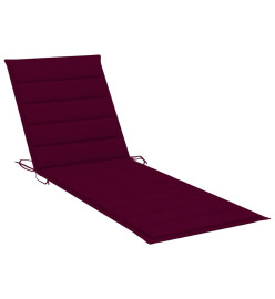 Chaise longue pliable avec coussin Bois d'acacia solide