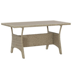 Table de jardin Gris 130x70x66 cm Résine tressée