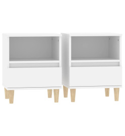 Tables de chevet 2 pcs Blanc 40x35x50 cm