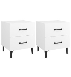 Tables de chevet 2 pcs Blanc 40x35x47,5 cm