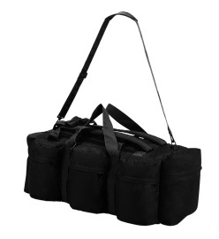 Sac de sport en style militaire 3-en-1 90 L Noir