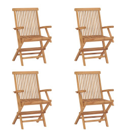 Chaises pliables de jardin 4 pcs Bois de teck solide