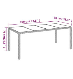 Ensemble de salle à manger jardin 9pcs et coussins noir et gris