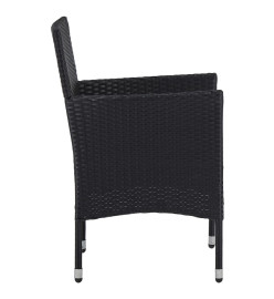 Chaises de jardin 2 pcs Résine tressée Noir