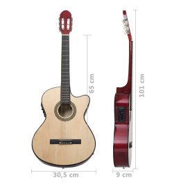 Guitare découpée classique occidentale avec égaliseur 6 cordes