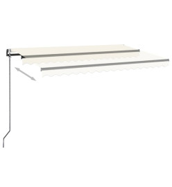 Auvent automatique avec capteur de vent et LED 450x350 cm Crème