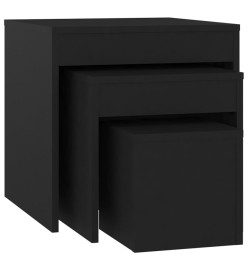 Tables gigognes 3 pcs Noir Aggloméré