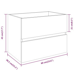 Armoire de lavabo Chêne fumé 60x38,5x45 cm Bois d'ingénierie