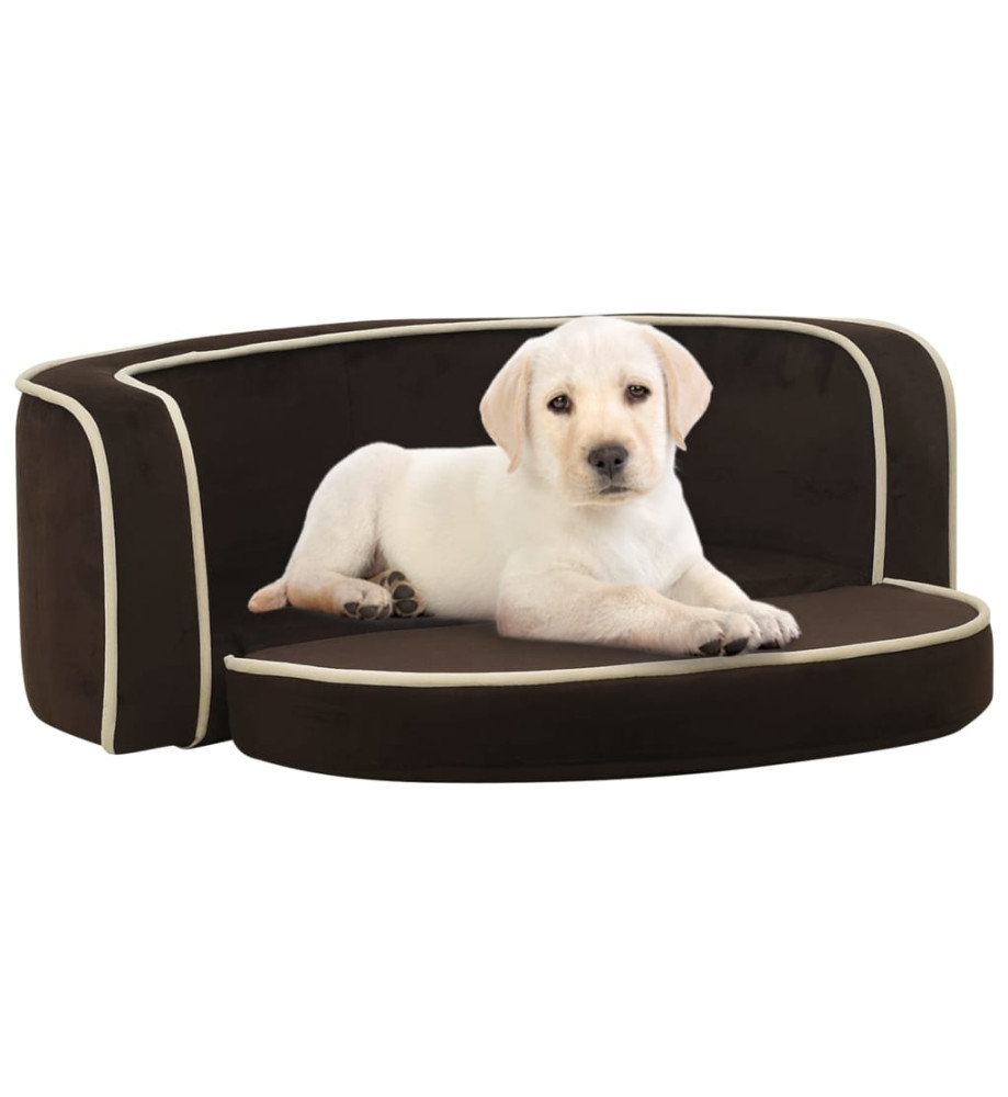 Canapé pliable pour chien Marron 73x67x26 cm Coussin lavable