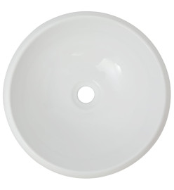 Lavabo de salle de bain avec mitigeur Céramique Rond Blanc