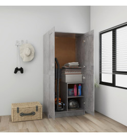 Garde-robe Gris béton 82,5x51,5x180 cm Aggloméré