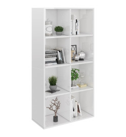 Bibliothèque/Buffet Blanc brillant 66 x 30 x 130 cm Aggloméré