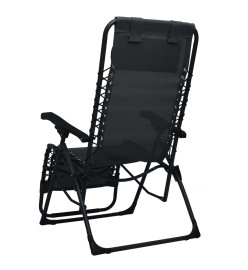 Chaise pliable de terrasse Noir Textilène