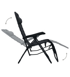 Chaise pliable de terrasse Noir Textilène