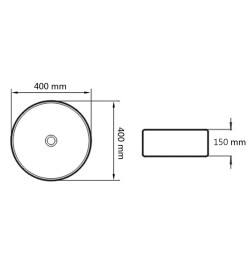 Lavabo ronde Céramique Blanc 40 x 15 cm