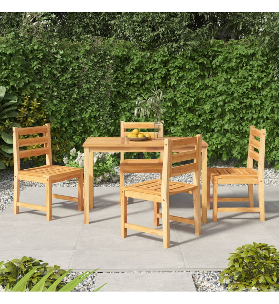 Ensemble à dîner de jardin 5 pcs Bois de teck massif