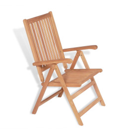 Chaises inclinables de jardin 2 pcs Bois de teck solide