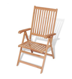 Chaises inclinables de jardin 2 pcs Bois de teck solide