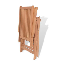 Chaises inclinables de jardin 2 pcs Bois de teck solide