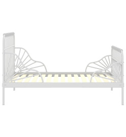 Cadre de lit extensible Blanc Métal 80x130/200 cm