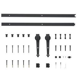 Kit de fixation pour porte coulissante 183 cm Acier Noir