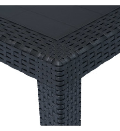 Table de jardin Anthracite 79x79x72cm Plastique Aspect de rotin