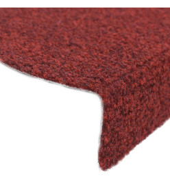 Tapis autoadhésifs de marches 5 pcs Rouge 65x21x4 cm Aiguilleté