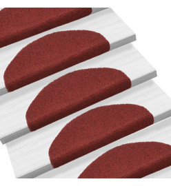 Tapis autoadhésifs de marches 5 pcs Rouge 65x21x4 cm Aiguilleté