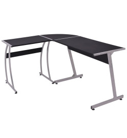 Bureau d'angle en forme de L Noir