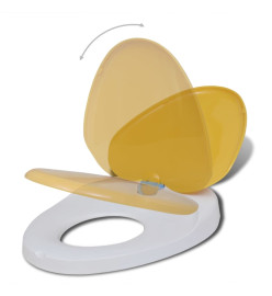 Sièges de toilette et couvercles 2 pcs Plastique Blanc et jaune