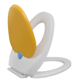 Sièges de toilette et couvercles 2 pcs Plastique Blanc et jaune