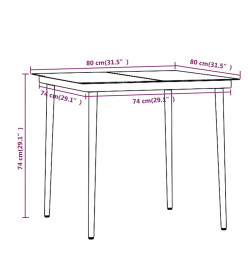 Mobilier de salle à manger de jardin coussins 5 pcs Beige/noir