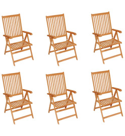 Chaises de jardin 6 pcs avec coussins taupe Bois de teck