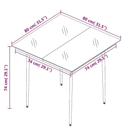 Mobilier à dîner de jardin 5 pcs Noir Rotin PVC