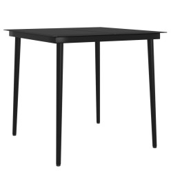 Mobilier de salle à manger de jardin coussins 5 pcs Marron/noir