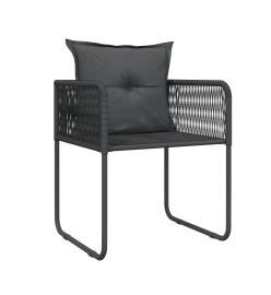 Ensemble de salle à manger de jardin 3 pcs Noir