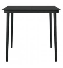 Mobilier à dîner d'extérieur avec coussins 3 pcs Gris et noir