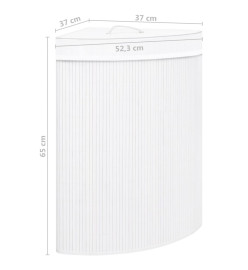 Panier à linge d'angle Bambou Blanc 60 L