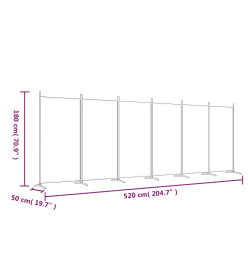 Cloison de séparation 6 panneaux Anthracite 520x180 cm Tissu