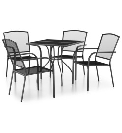 Ensemble de salle à manger de jardin 5 pcs anthracite acier