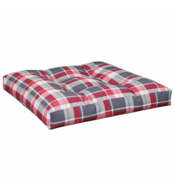 Coussins de palette 2 pcs motif à carreaux rouge tissu